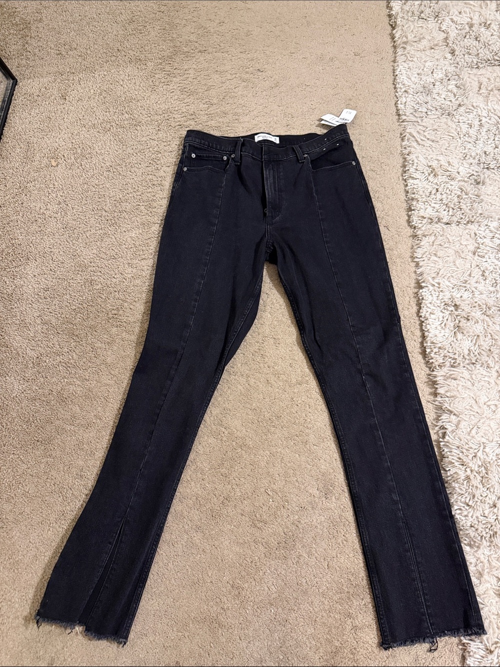 Abercrombie & Fitch Black The Skinny High-Rise Jeans with front slit
